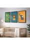 Signtouch Jungle Safari Animal Nursery Wall Art 3-Piece Black Frame 40x60 cm - 7