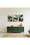 Signtouch Green Lines Flowing Texture to Wall Art 3-Piece Wooden Frame 50x70 cm - 6