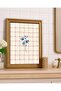 Signtouch Blush Striped Grid Minimal Blue Floral Wall Art Gold Frame 50x70 cm - 3