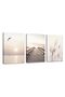 Signtouch Sea View Sunset Wrap Framed Canvas Wall Art Set of 3 40x60 cm
