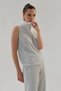 Women's Front Fully Stoned Knitwear Knitted Turtleneck Sleeveless Design Blouse - 4