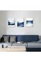 Signtouch Navy Blue Sea Wave Wrap Framed Canvas Wall Art Set of 3 30x40 cm - 3