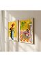 Signtouch Yellow Girl Floral Bottle Wall Art 2-Piece Natural Wood Frame 50x70 cm - 6
