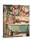 Signtouch Funny Tiger Botanical Cute Washroom Wrap Framed Wall Art 30x40 cm