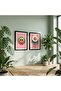 Signtouch Cute Daisy Smiley Pink Pop Kids Wall Art 2-Piece Black Frame 40x60 cm - 3