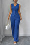 Women's Strappy Button-Front Blouse and Pants Linen Two-Piece Set - 7
