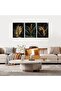 Signtouch Abstract Black Gold Botanical Wrap Framed Wall Art 3-Piece 50x70 cm - 6