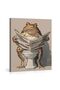 Signtouch Funny Vintage Toad Reading Toilet Wrap Framed Canvas Wall Art 40x60 cm