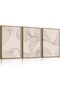 Signtouch Neutral Beige Canvas Wall Art Set of 3 Outer Frame 30x40 cm - 5
