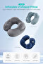 Inflatable Airplane and Travel Neck Pillow – with Washable Cover, Self-Inflating Feature - 8