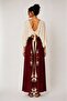 Deep Slit Long Skirt Burgundy - 3
