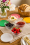 4-Piece Colored Lid Glass Breakfast Storage Container-Bowl Set 250 ml - 5