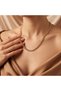316L Steel Gold Color Tight Woven Wheat (Spiga) Chain Necklace 60 cm