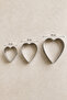 Metal 3-Piece Heart Cookie Cake Mold Heart-Shaped Pastry Dessert Baking Mold Kw-3340 - 3