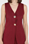 Lined Women's Vest with Button Detail - 4