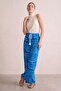 Woven Viscose Breeze Lace Detailed Patterned Wide Leg Skirt Trousers - 3