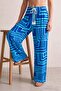 Woven Viscose Breeze Lace Detailed Patterned Wide Leg Skirt Trousers - 6