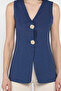 Lined Women's Vest with Button Detail - 4