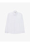 White Slim Fit Long Sleeve Basic Shirt 50322657-Vr013 - 6
