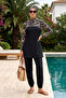 Parachute Fully Covered Hijab Swimsuit 6061 Black09
