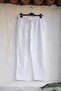 White Pocketed, Embroidered, Elastic and Tie-Waisted, Straight-Leg Casual Muslin Woven Trousers 98 60 - 2