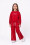 Girls' Set Children's Long Sleeve Set with Stone-Backed Bow, Red Detail, Full Fit - 5