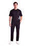 Men's Short Sleeve Crew Neck Cotton Plain Model Black T-Shirt - 2