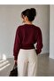 Women's Crew Neck Soft Textured Regular Fit Snap Fastener Knitwear Cardigan - 3