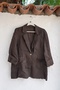 Italian Brown Jacket Collar Long Sleeve Pocket Casual 100% Linen Woven Jacket 72 62 - 2