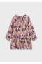 Girl's Printed Pleated Chiffon Dress 4915 - 4