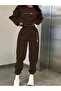 Unisex Women's and Men's Paris Text Printed Oversize 3 Thread Crew Neck Sweatshirt and Jogger Sweatpants - 2