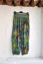 Italian Khaki Tropical Patterned Elastic Waist Shalwar with Pockets Casual Linen Look Woven Trousers 93 63 - 2
