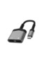محول USB-C مزدوج مع منفذ صوت 3.5 ملم - محول متعدد الوظائف لأجهزة Type-C - تصميم مدمج - 4