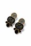 Black Modern Drop Enamel Earrings - 5