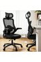 Ergonomic Office Chair, High Back Mesh Desk Chair with Adjustable Lumbar Support & Headrest, 90° Flip‑Up Armrests, SGS Certified Gas Lift, Reclining Computer Chair for Home Office, Black - 2