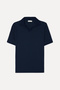 Men's Navy Blue Jacquard Comfort Fit Polo Collar T-Shirt - 5