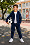 Boys' School Tracksuit Set – Hooded Zip-Up Top, Elasticized Cuffs and Waistband, 2-Piece Set - 3