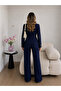 Belted Gold Buttoned Jacket Trousers Double Blazer Suit - 4