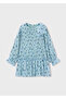 Girl's Printed Pleated Chiffon Dress 4915 - 3