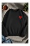 Heart-Detail Cycling Collar Sweatshirt