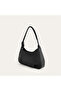 Women's Black Textured Handbag - 2