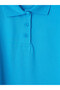 Turquoise Polo Neck Girl's T-Shirt - 3
