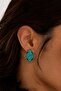 Blue Turquoise Enamel Earrings - 4