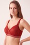 Women's Tile Lace Detailed Gathering Unpadded Wide Strap Non-Support Bra - 2