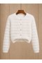 Shadowy Gold Buttoned Soft Textured Women's Beard Knitwear Cardigan