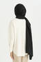 Cotton Naia Blend Natural Shawl - Black - 3