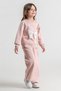 Girls' Double Set with Bow Detail and Printed Text - 26K 6419 - 5