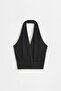 Drapeli halter yaka top
