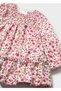 Floral Printed Ruffle Velvet Baby Girl Kids Dress 2946 - 2