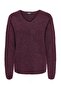 Women's Onlcamilla V-Neck L/S Bordo Sweater - 15204588 - 3